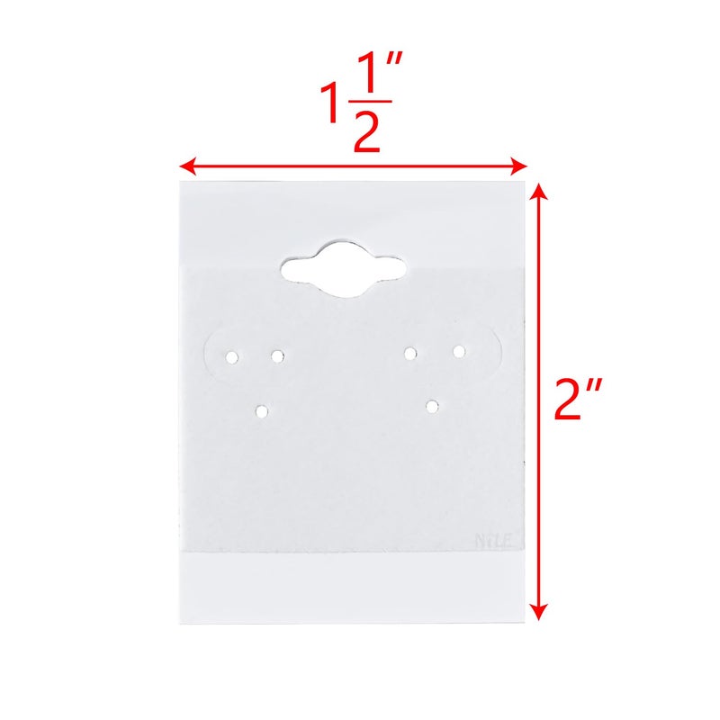 MOOCA 100 pieces of 1.5 x 2-inch plain white velvet hanging earring cards serve as earring holders and display cards for ear studs, hooks, clip earrings, and more. Made of plastic, designed to showcas - Image 2